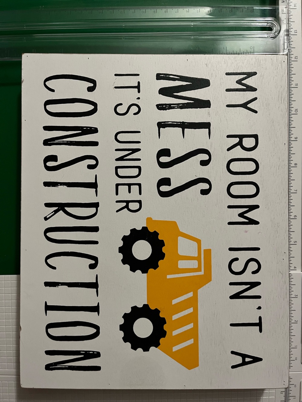 Hobby Lobby Kids Construction Truck Sign - Yellow and Black